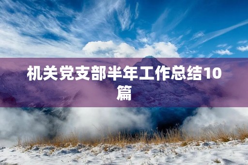 机关党支部半年工作总结10篇