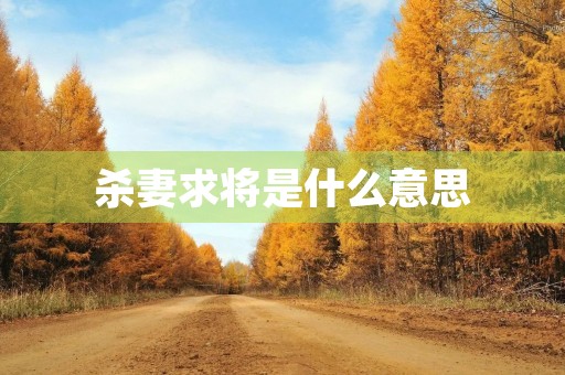 杀妻求将是什么意思