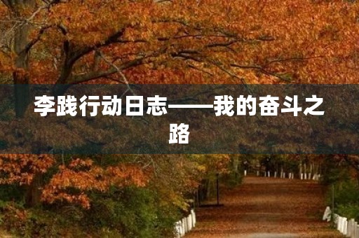 李践行动日志——我的奋斗之路 李践行动日志——我的奋斗之路