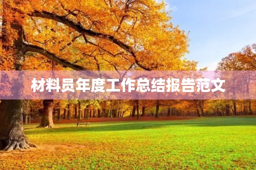材料员年度工作总结报告范文