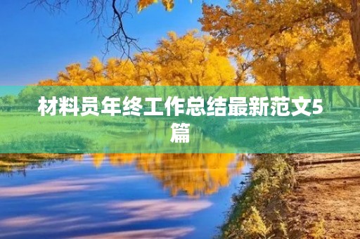 材料员年终工作总结最新范文5篇