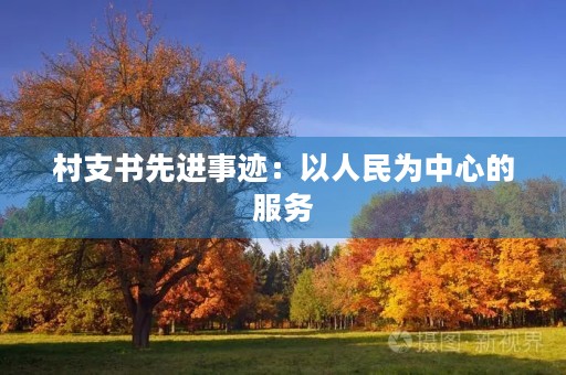 村支书先进事迹：以人民为中心的服务
