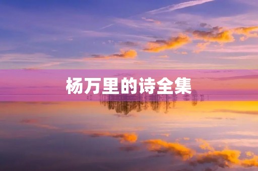 杨万里的诗全集 杨万里的诗全集