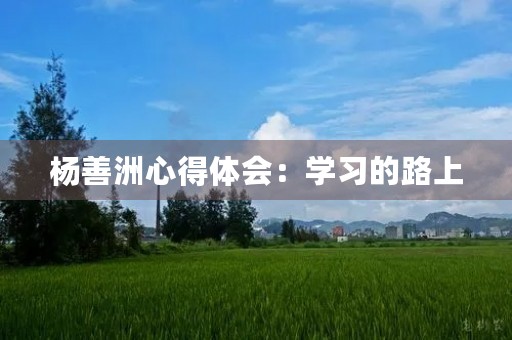 杨善洲心得体会:学习的路上,坚持是关键 杨善洲心得体会:学习的路上,坚持是关键