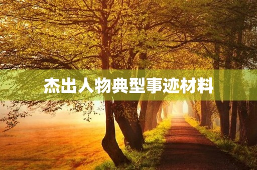 杰出人物典型事迹材料