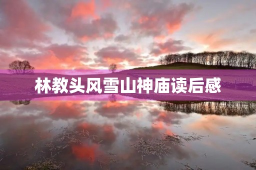林教头风雪山神庙读后感 林教头风雪山神庙读后感
