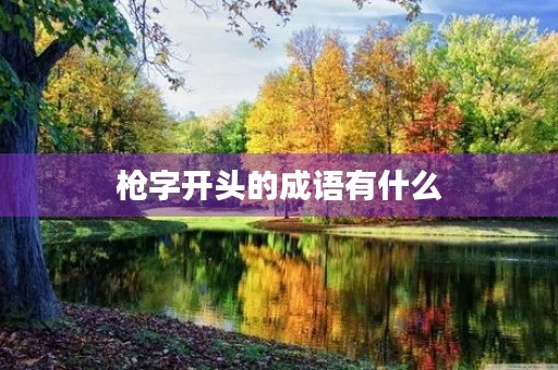 枪字开头的成语有什么