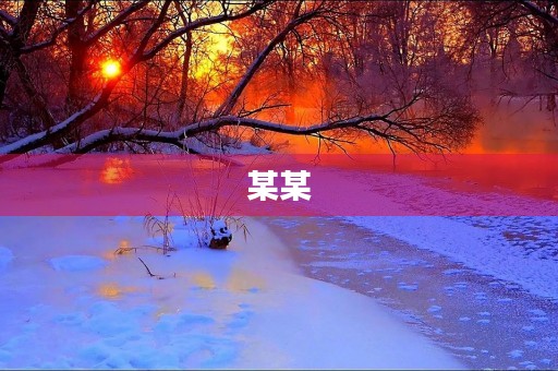 某某，我想对你说