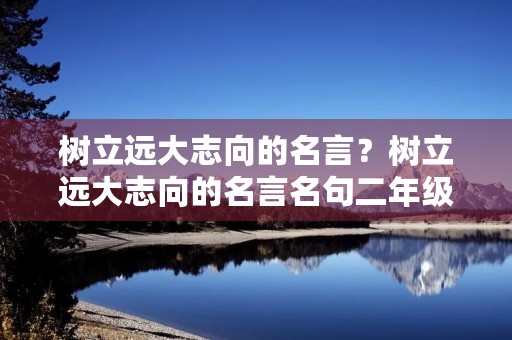 树立远大志向的名言？树立远大志向的名言名句二年级