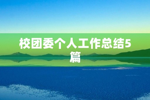 校团委个人工作总结5篇