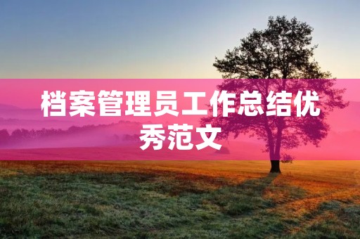 档案管理员工作总结优秀范文