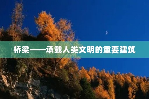 桥梁——承载人类文明的重要建筑 桥梁——承载人类文明的重要建筑