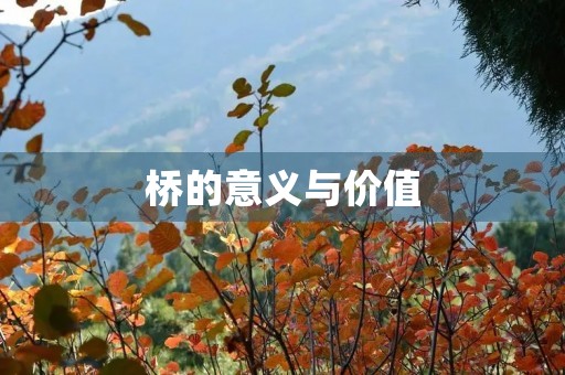 桥的意义与价值
