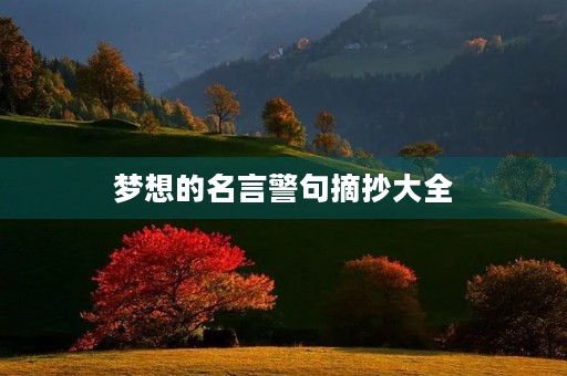 梦想的名言警句摘抄大全(关于梦想的金句名言)