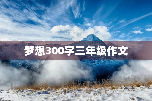 梦想300字三年级作文