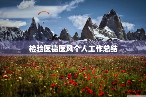 检验医德医风个人工作总结