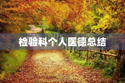 检验科个人医德总结