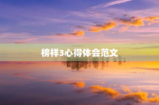 榜样3心得体会范文