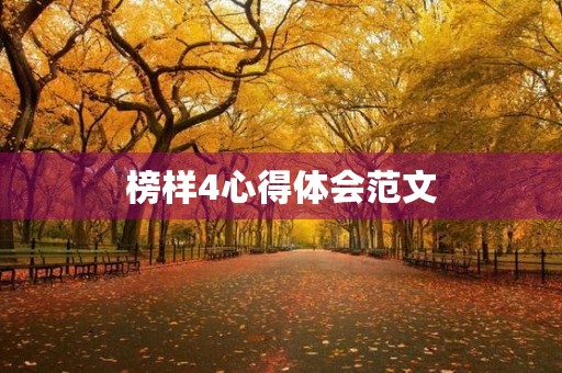榜样4心得体会范文