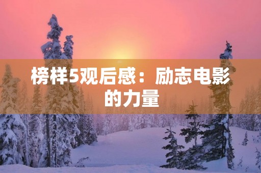 榜样5观后感：励志电影的力量