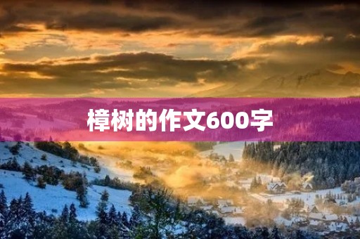 樟树的作文600字 樟树的作文600字