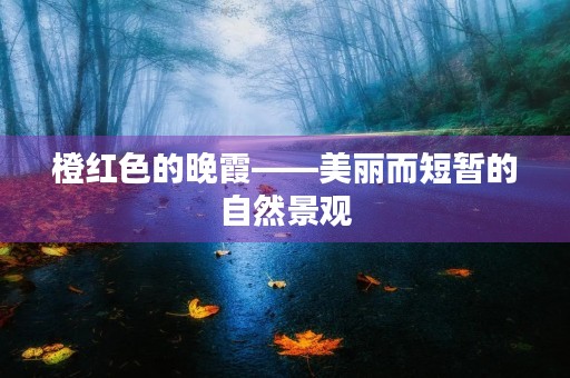 橙红色的晚霞——美丽而短暂的自然景观 橙红色的晚霞——美丽而短暂的自然景观