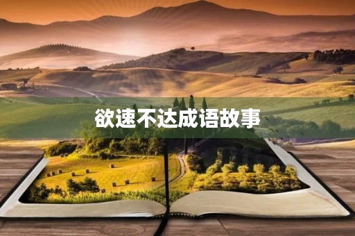 欲速不达成语故事 欲速不达成语故事
