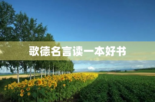 歌德名言读一本好书(歌德名言读一本好书下一句) 歌德名言读一本好书(歌德名言读一本好书下一句)