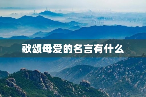 歌颂母爱的名言有什么(歌颂母爱的名言有什么四年级)