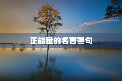 正能量的名言警句(有关正能量的名言警句)