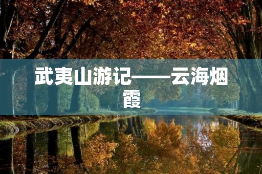 武夷山游记——云海烟霞，茶香四溢