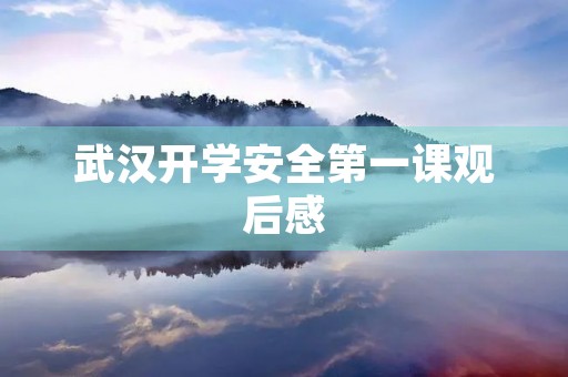 武汉开学安全第一课观后感 武汉开学安全第一课观后感