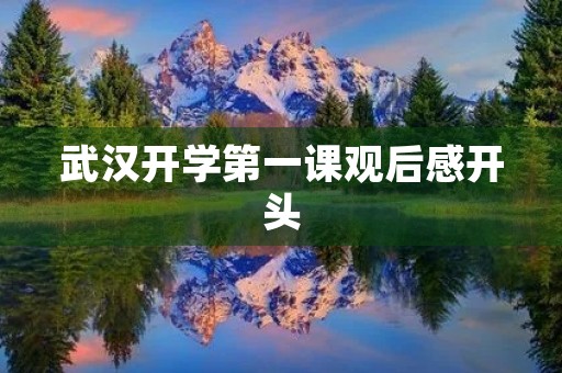 武汉开学第一课观后感开头 武汉开学第一课观后感开头