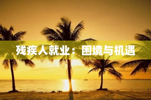 残疾人就业:困境与机遇 残疾人就业:困境与机遇
