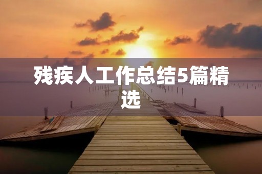 残疾人工作总结5篇精选