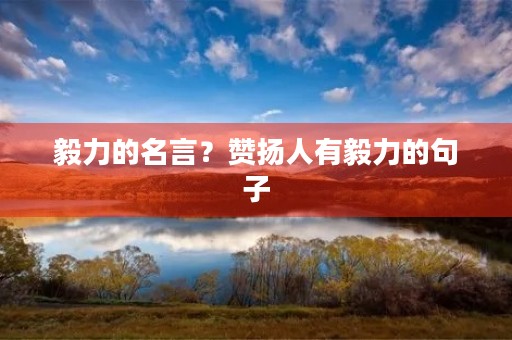 毅力的名言？赞扬人有毅力的句子