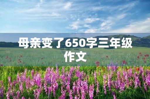 母亲变了650字三年级作文