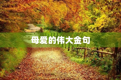 母爱的伟大金句，母爱的最经典金句