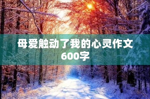 母爱触动了我的心灵作文600字 母爱触动了我的心灵作文600字