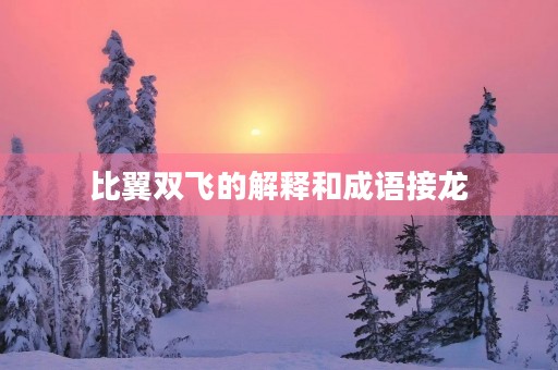 比翼双飞的解释和成语接龙