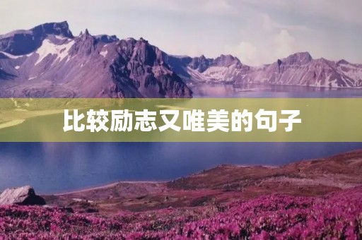比较励志又唯美的句子(有深度有涵养的句子)