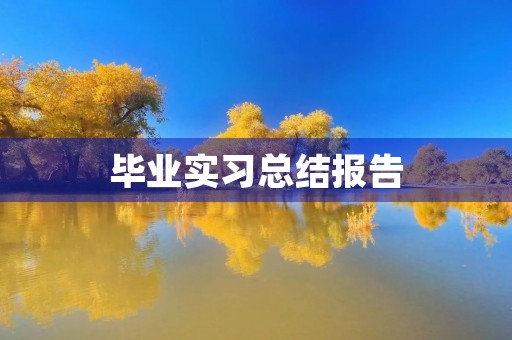 毕业实习总结报告【五篇】 毕业实习总结报告【五篇】