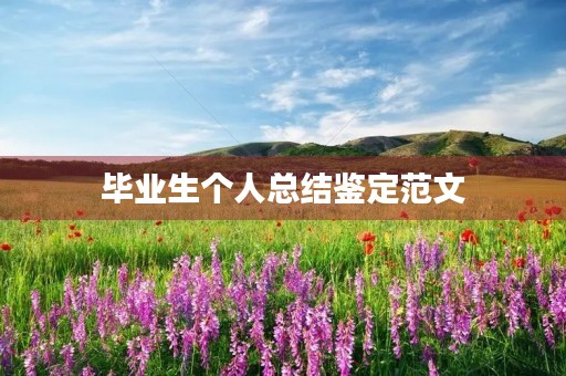 毕业生个人总结鉴定范文