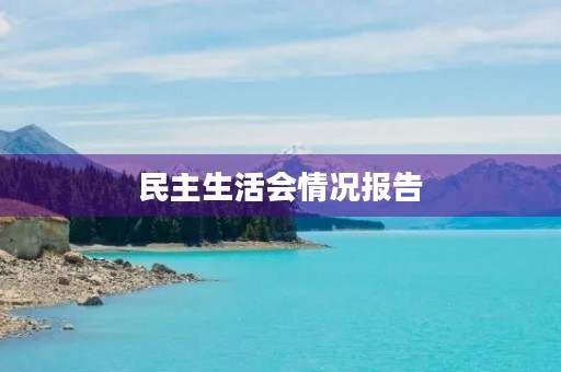 民主生活会情况报告 民主生活会情况报告