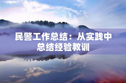 民警工作总结：从实践中总结经验教训