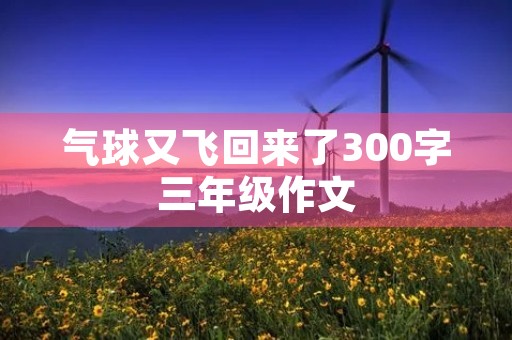气球又飞回来了300字三年级作文