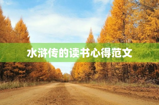 水浒传的读书心得范文