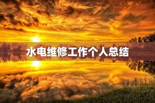 水电维修工作个人总结