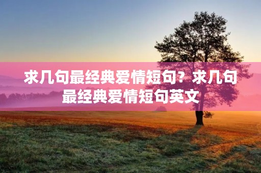 求几句最经典爱情短句?求几句最经典爱情短句英文 求几句最经典爱情短句?求几句最经典爱情短句英文