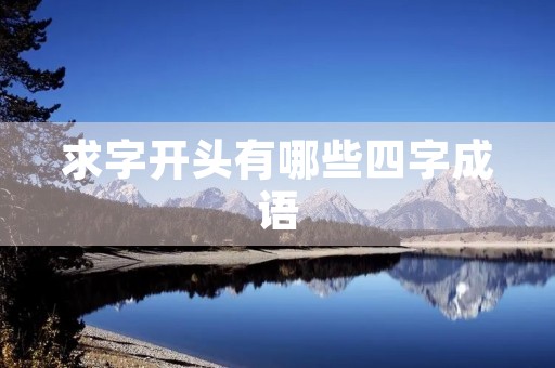 求字开头有哪些四字成语
